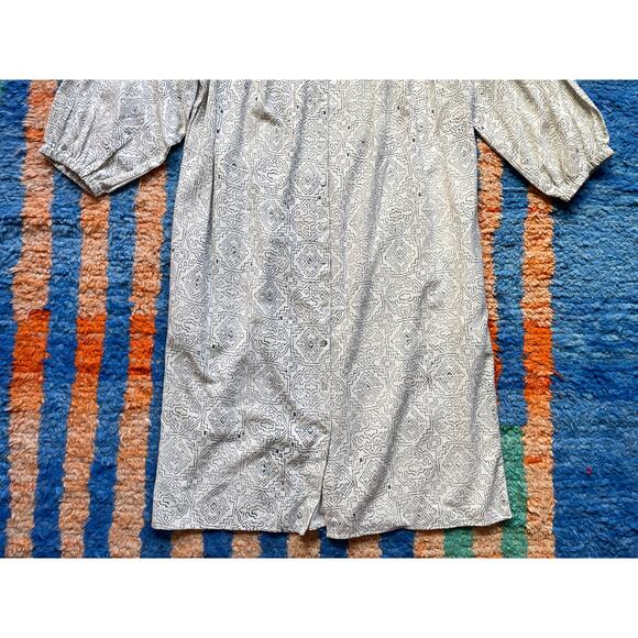Umber & Ochre Samira Tunic Dress Sz L Natural Tile Block Boho Minimal Cotton - Picture 4 of 8